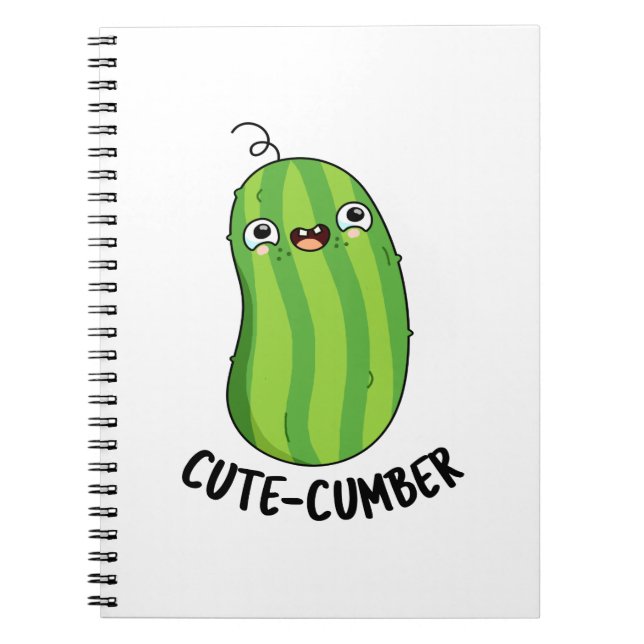 Cute-cumber Cute Veggie Cucumber Pun Notebook (Front)