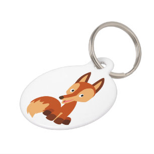 Cute Cunning Cartoon Fox Dog Tag