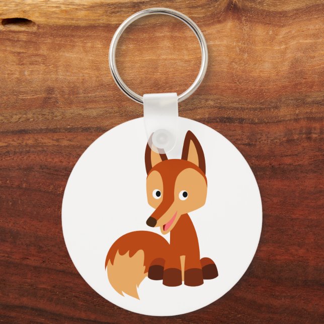 Cute Cunning Cartoon Fox Keychain (Front)