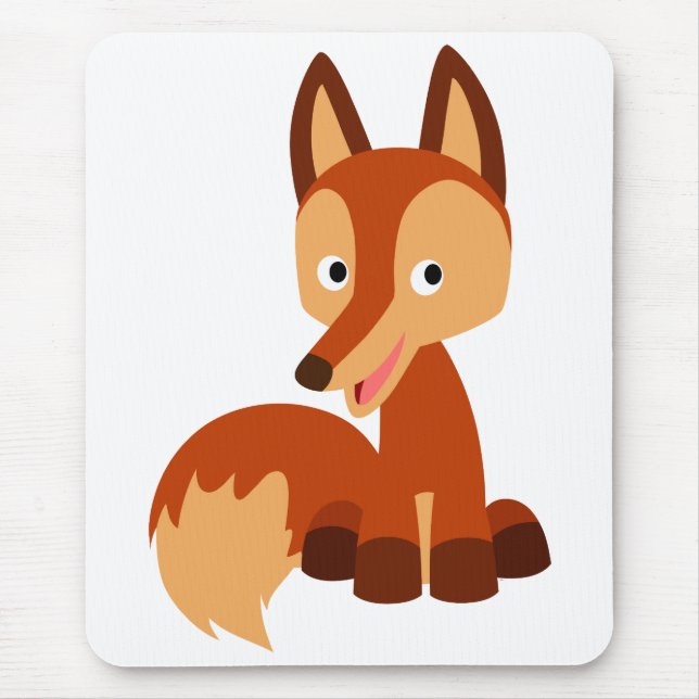 Cute Cunning Cartoon Fox Mousepad (Front)