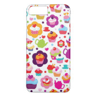 Cute cup cake and tea pot