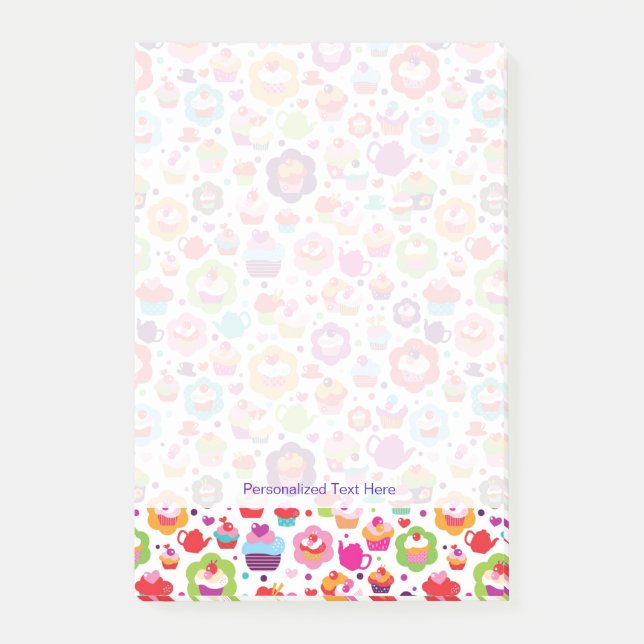 Cute cup cake and tea pot post-it notes (Front)