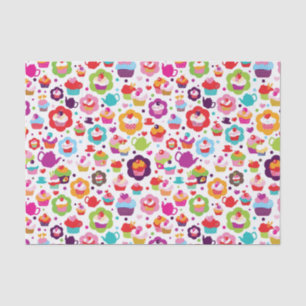 Cute cup cake and tea pot tissue paper