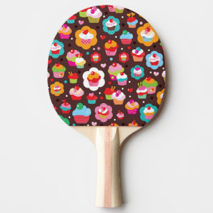 Cute Cup Cake Pattern Ping Pong Paddle