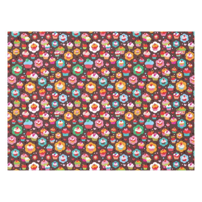 Cute Cup Cake Pattern Tablecloth (Front (Horizontal))