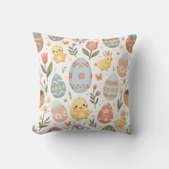 Cute cup symbolising spring and Easter Cushion (Front)