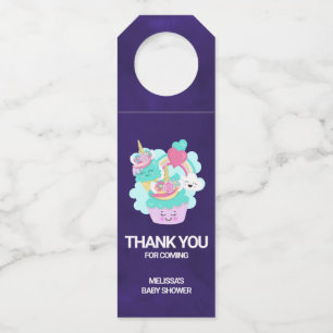 Cute Cupcake and Happy Ice Cream Thank You Bottle Tag