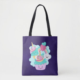 Cute Cupcake and Happy Ice Cream Tote Bag