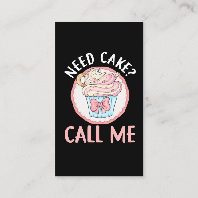 Cute Cupcake Baker Humour Bakery Pastry Chef Business Card (Front)