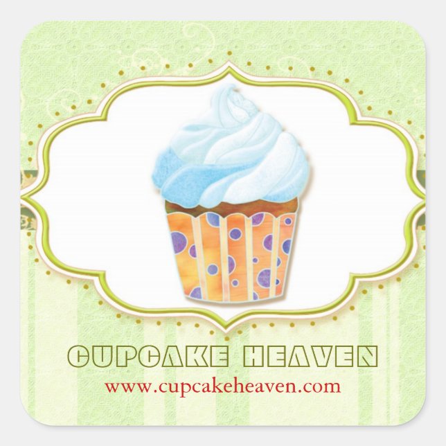 Cute Cupcake Bakery Business Product Label (Front)