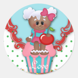 Cute Cupcake Bakery Love Baby Shower Kids Sticker
