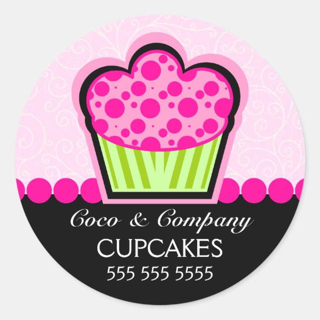 Cute Cupcake Bakery Stickers (Front)