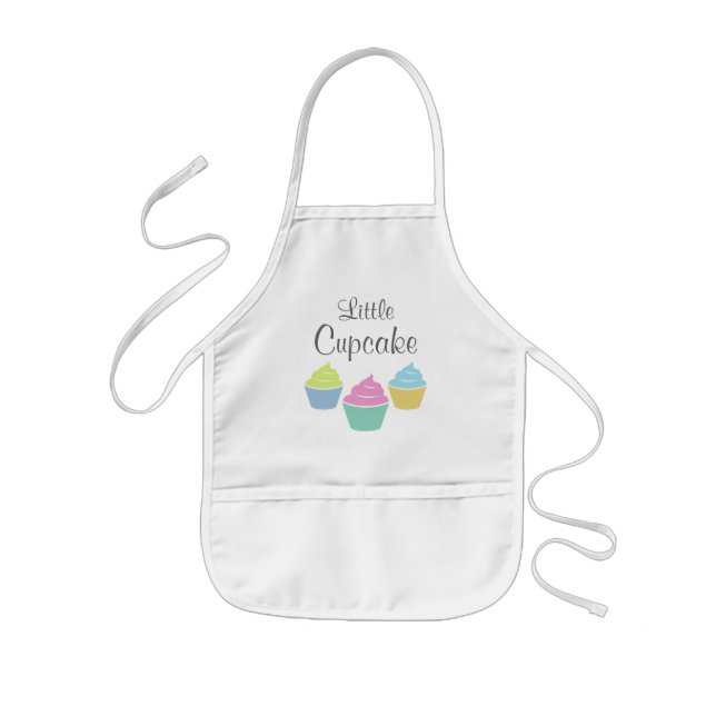 Cute cupcake baking apron for little girls (Front)