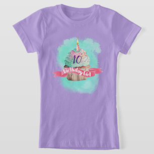 Cute Cupcake Birthday Girl Cupcake with Age Party T-Shirt
