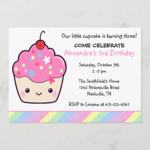 Cute Cupcake Birthday Invitation