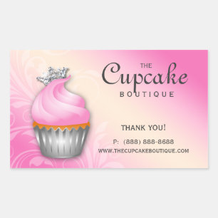 Cute Cupcake Birthday Sticker Crown Pink