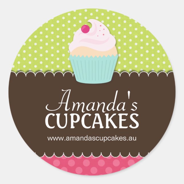 Cute Cupcake Box or Jar Stickers (Front)