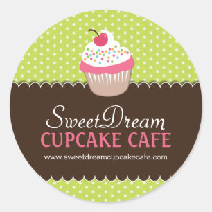 Cute Cupcake Box or Jar Stickers