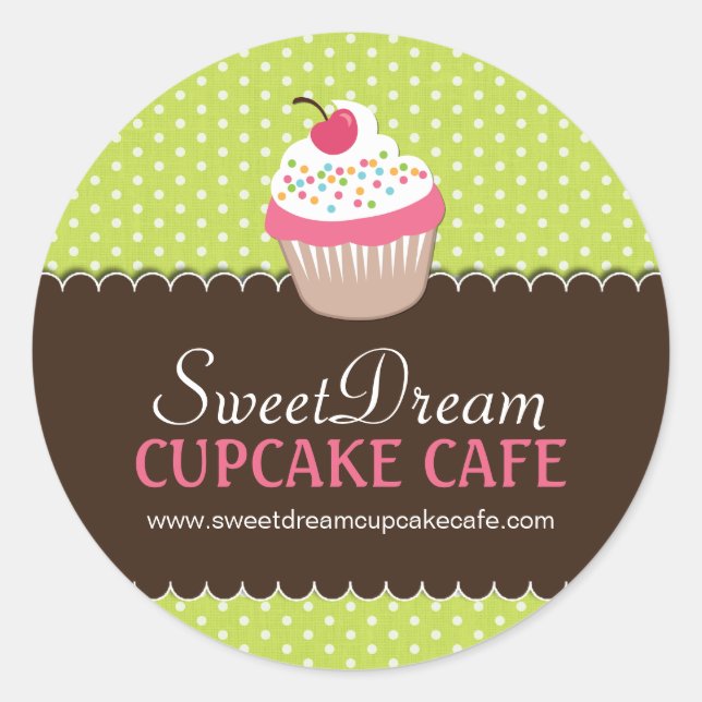 Cute Cupcake Box or Jar Stickers (Front)