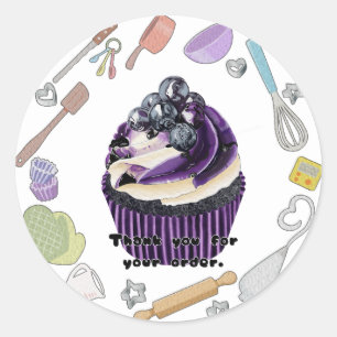 Cute cupcake classic round sticker