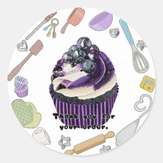 Cute cupcake classic round sticker