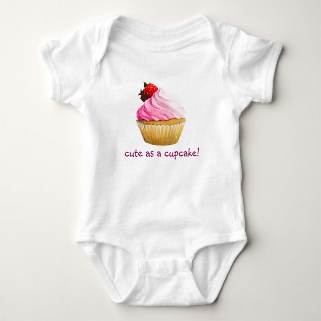 cute cupcake design baby bodysuit (Front)