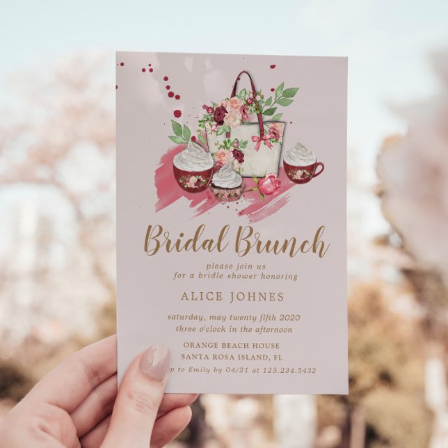 Cute Cupcake Floral Bridal Brunch Invitation (Creator Uploaded)