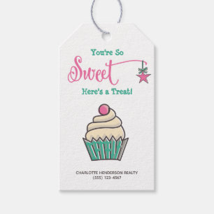 Cute Cupcake Here's a Treat Christmas Gift Tags