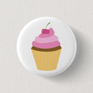 Cute Cupcake Illustration 3 Cm Round Badge