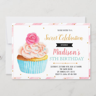 Cute cupcake  party invitation