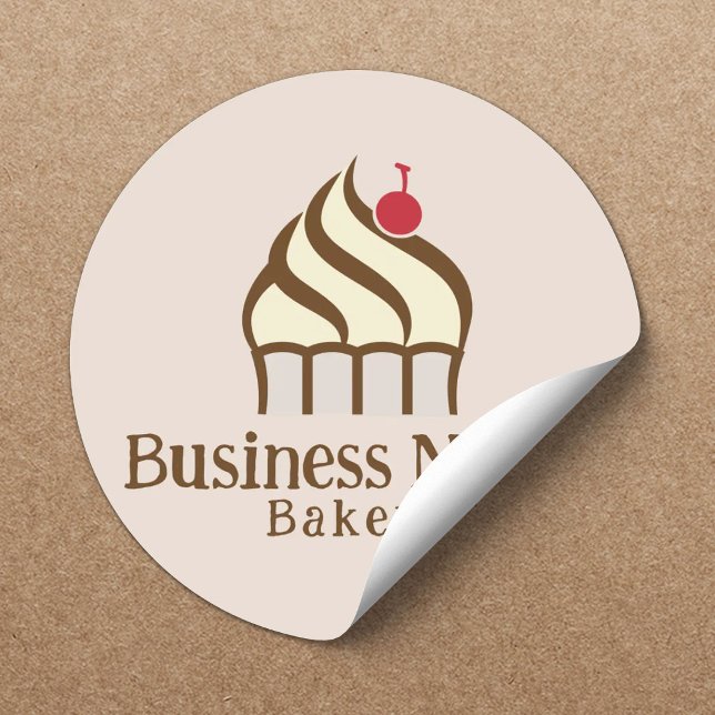 Cute Cupcake Pastry Chef Homemade Bakery Classic Round Sticker (Creator Uploaded)
