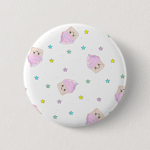 Cute cupcake pattern 6 cm round badge