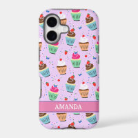 Cute cupcake pattern sweet dessert bakery name