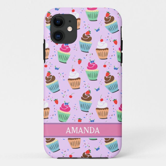 Cute cupcake pattern sweet dessert bakery name Case-Mate iPhone case (Back)