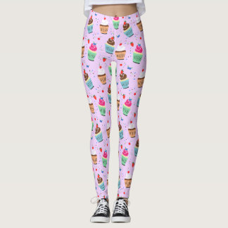 Cute cupcake pattern sweet dessert leggings