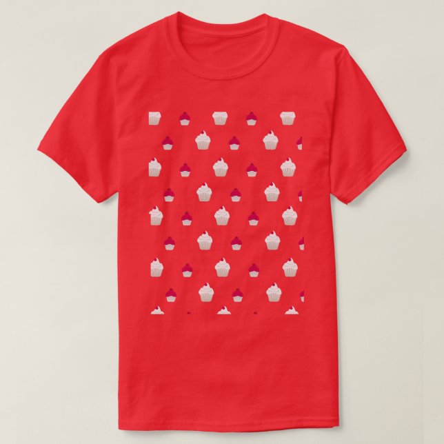Cute Cupcake Pattern T-Shirt (Design Front)