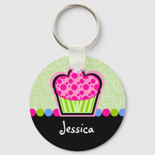 Cute Cupcake Personalised Key Ring