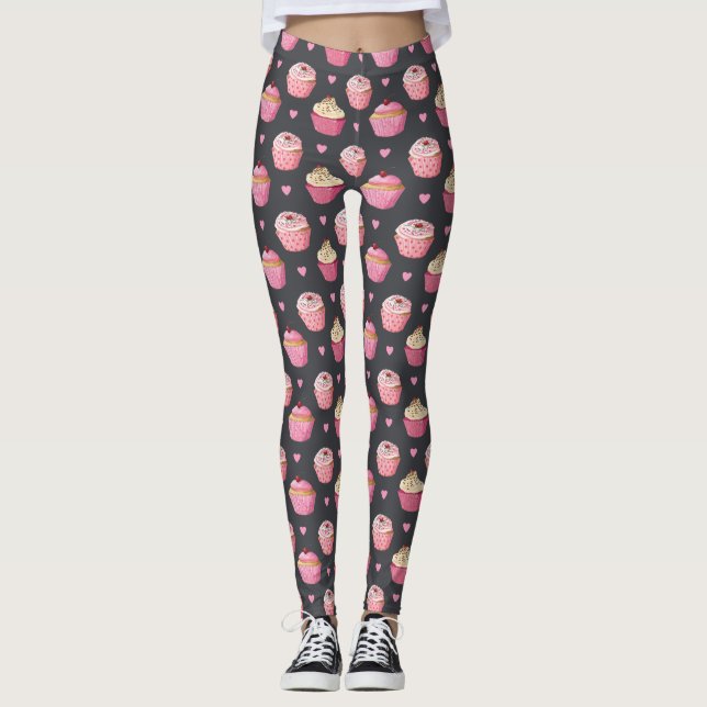 Cute Cupcake Print Leggings (Front)