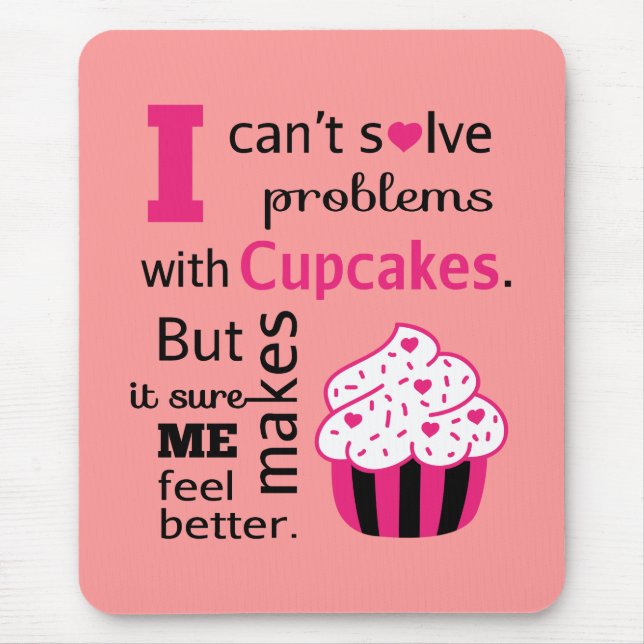 Cute Cupcake quote, Happiness Mouse Mat (Front)