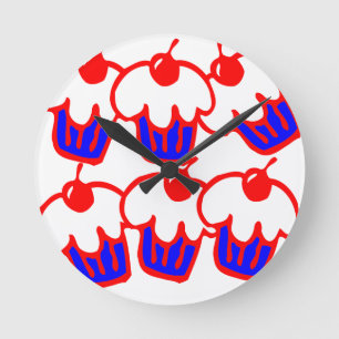 cute cupcake round clock