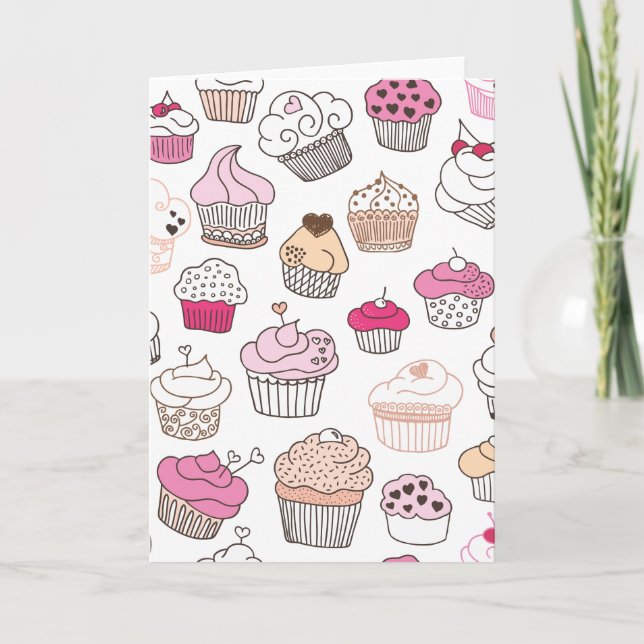 Cute cupcake sweet doodle card (Front)