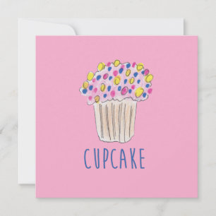 Cute Cupcake, Sweets, Fika Holiday Card