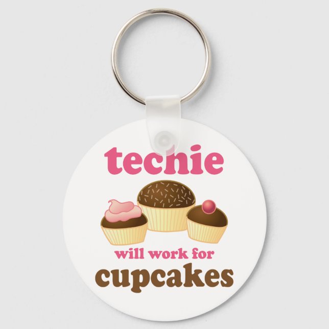 Cute Cupcake Techie Key Ring (Front)