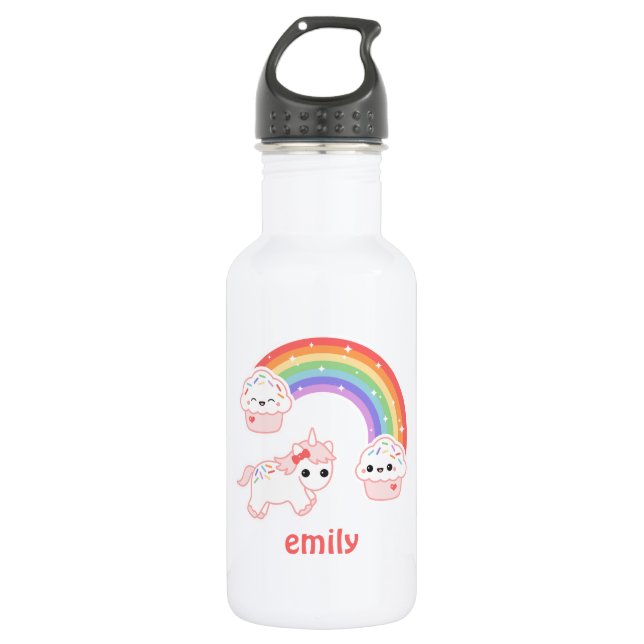 Cute Cupcake Unicorn 532 Ml Water Bottle (Front)
