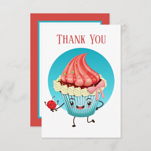 Cute cupcake vendors or baker Thank you (Front/Back)
