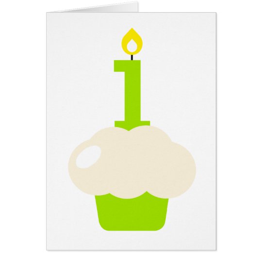 Cute Cupcake with Birthday Candle Card