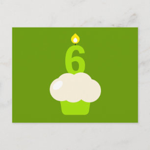 Cute Cupcake with Birthday Candle Postcard