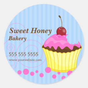 Cute Cupcake With Cherry Bakery Stickers
