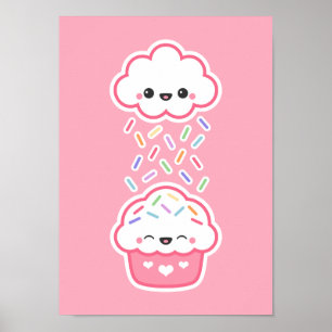 Cute Cupcake with Sprinkles Poster