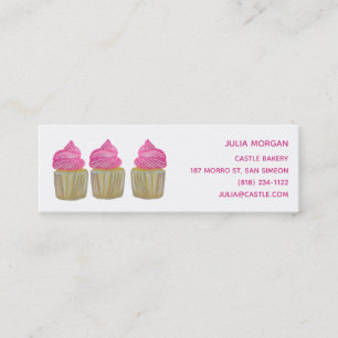 CUTE Cupcakes Bakery Pastry Chef Cake Pink Mini Business Card